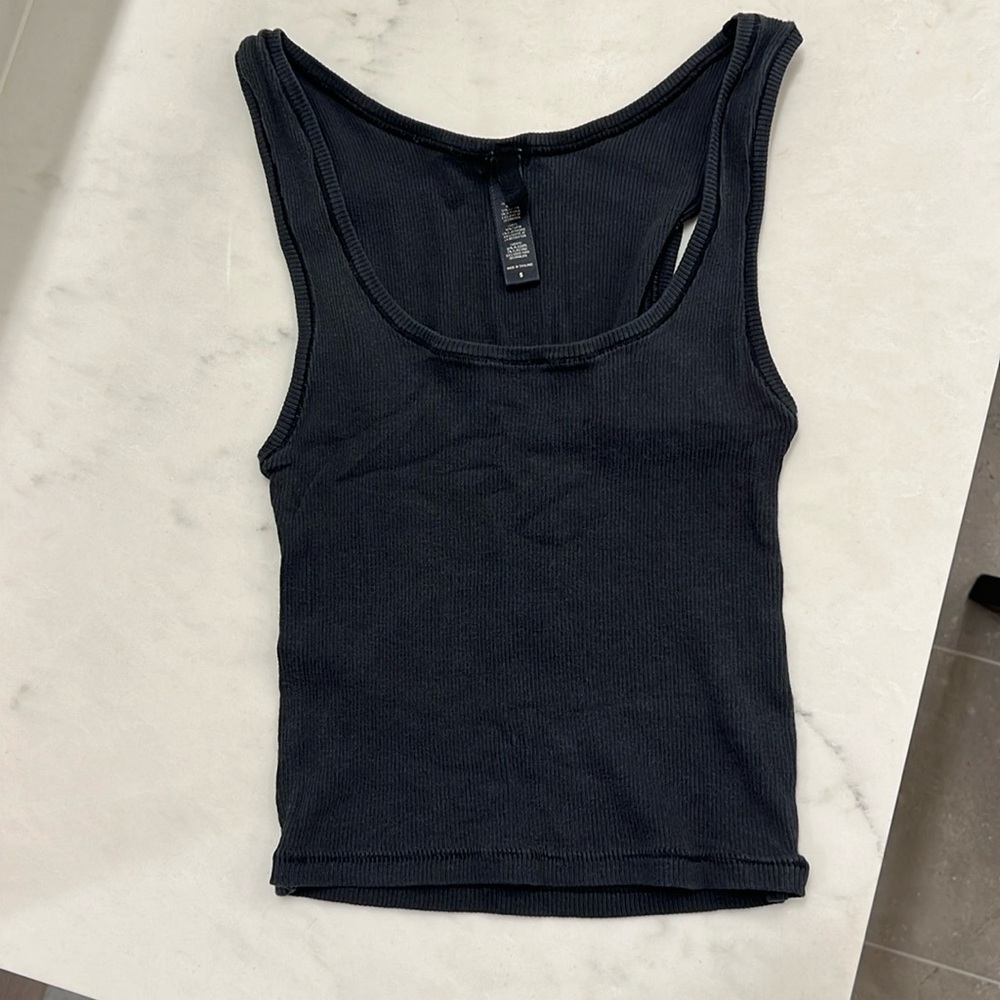 SKIMS cotton rib tank in onyx